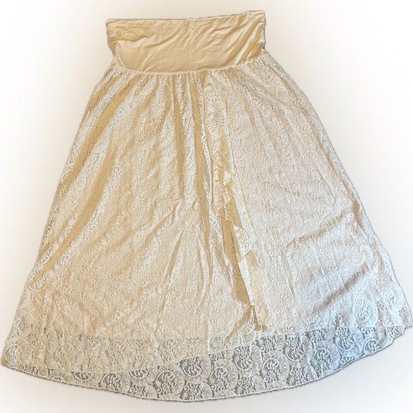 Paisley Vine Lace Skirt Cottage Cream size 2X - Picture 3 of 8
